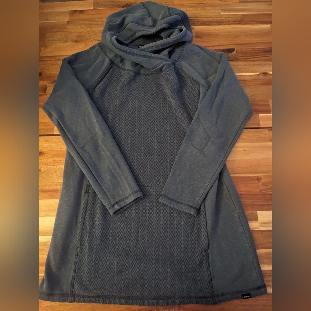 Prana Blue Hooded Long Sleeve Tunic